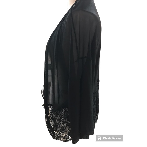 Shein Women's One Size Open ‎ Front Short  Sleeve  Black Lace Kimono - Picture 10 of 11